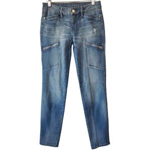 White House Black Market The Skimmer Ankle Crop Jean Zipper Details Size 2